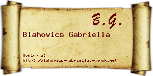 Blahovics Gabriella névjegykártya